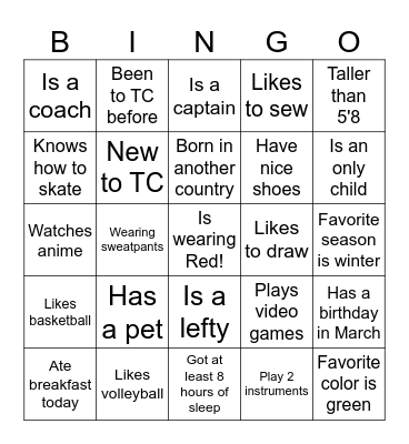 TC 2025 - Be Bold Bingo Card