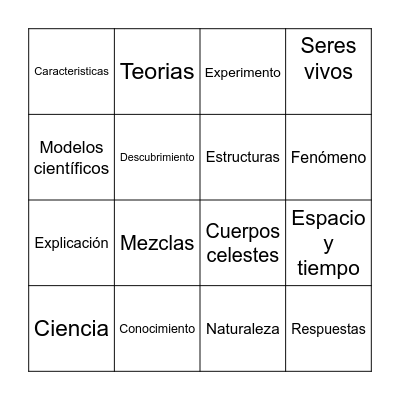Ciencias Bingo Card