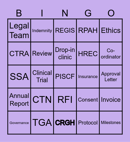 RESEARCH Bingo Card