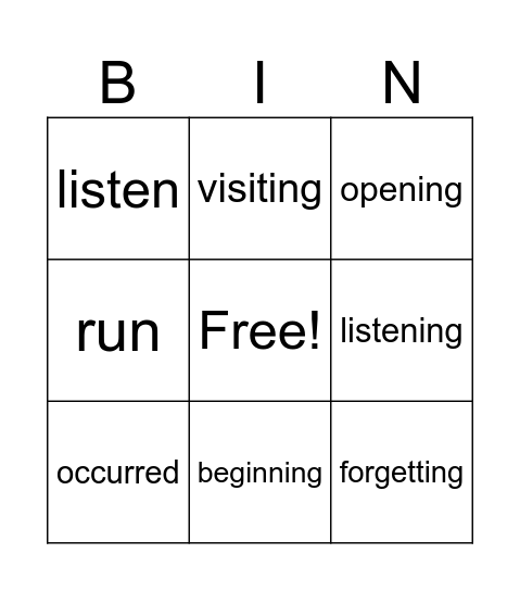 Rule 14 Bingo Card