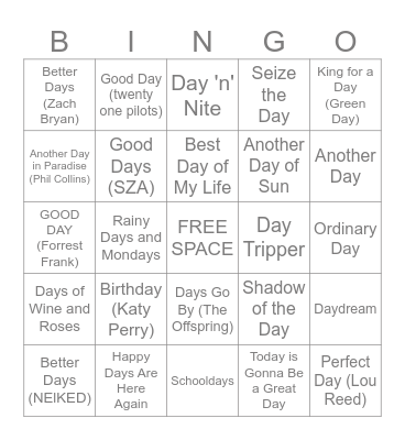 5/18 - 5/19/2025 Bingo Card