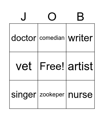 WORD BINGO Card