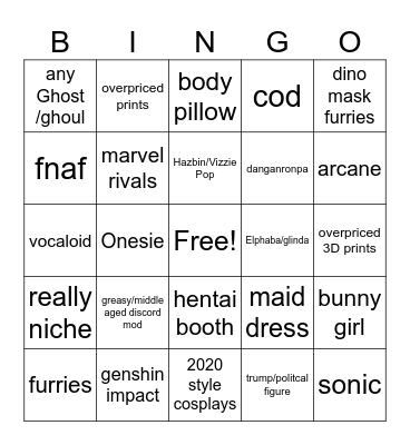 comic com Bingo Card