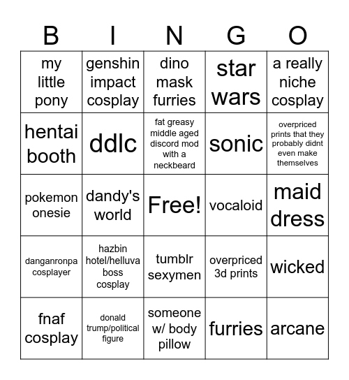 comic con 2025 bingo Card