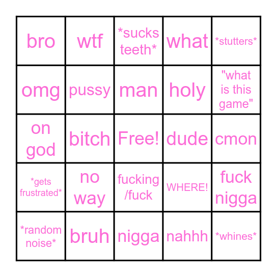 boyfriend bingo 💌 Bingo Card