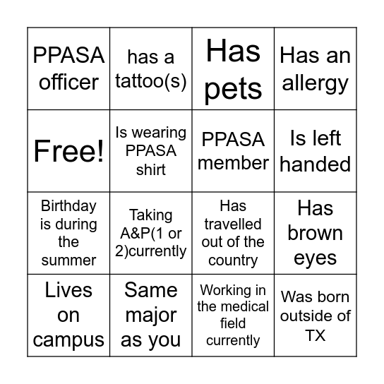 Bingo Card