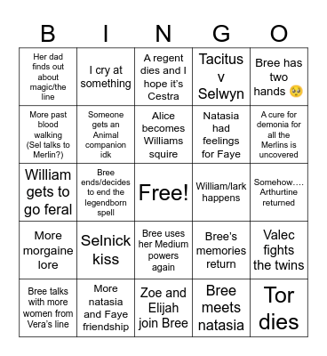 Oathbound predictions Bingo Card