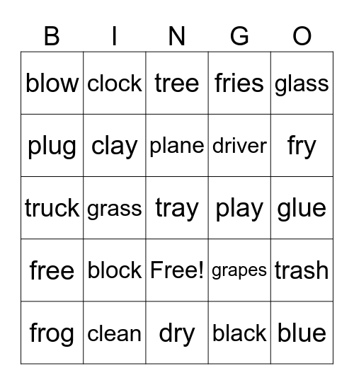 Grade 6: Phonics 1 & 2 Bingo Card