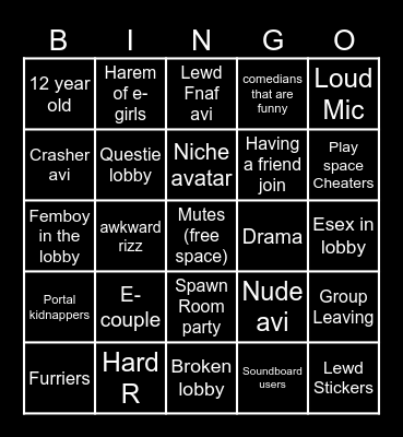 Murder Lobby Bingo Card Bingo Card