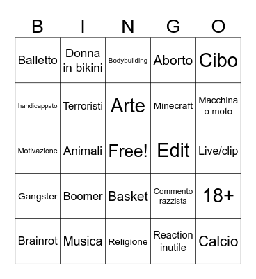 Tiktok bingo ita Bingo Card