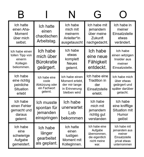 Aha-Momente & Fettnäpfchen – Reflexions- Bingo Card