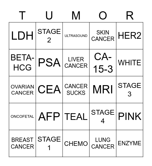 Tumor Markers Bingo Card