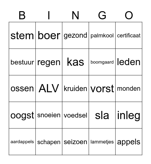 Herenboeren Bingo Card