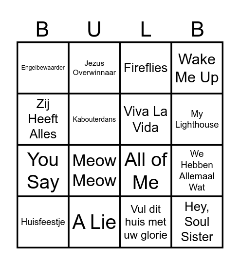 Bulb Musika - Muziekbingo Card