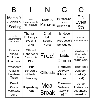 MGMT MARCH 5 BINGO Card