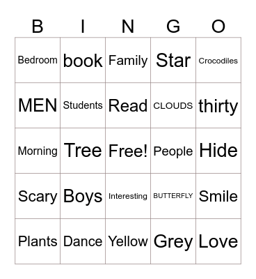 REVIEW Bingo Card