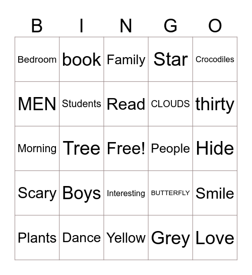 REVIEW Bingo Card