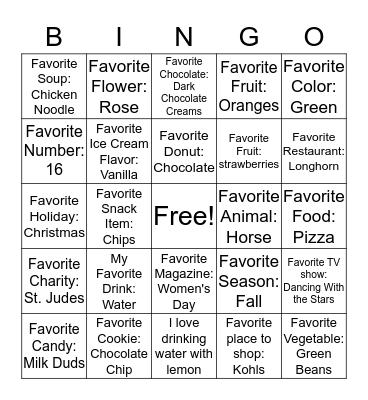 Get To Know You Bingo Card