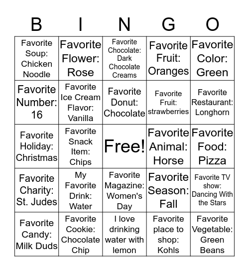 Get To Know You Bingo Card