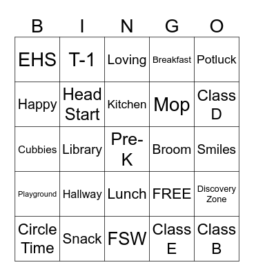 Brookwood Bingo Card