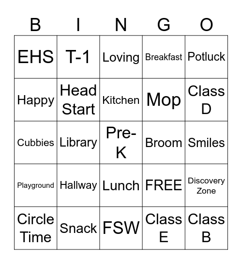 Brookwood Bingo Card