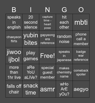 230305 signal live bingo Card