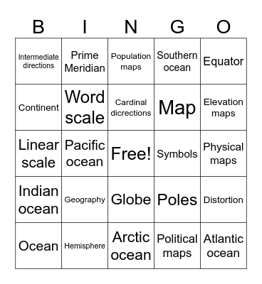 Geography Bingo! Bingo Card