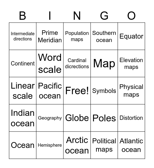 Geography Bingo! Bingo Card
