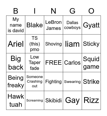 Things from school Bingo Card