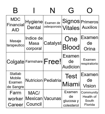 MDC MAC PROJECT SEED 2016 Bingo Card