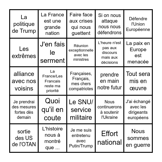 Bingo Macron 20h Bingo Card