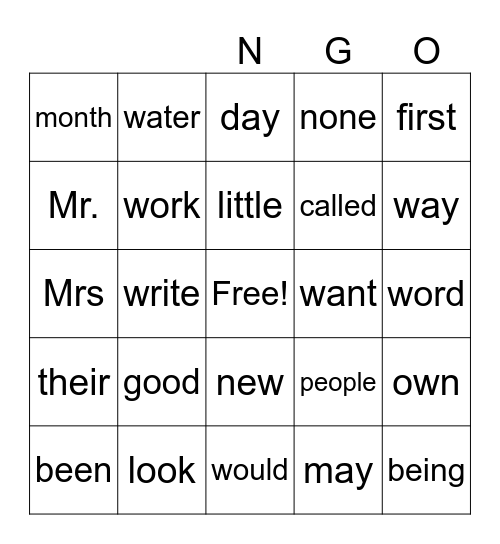 Fundations  level 1 unit 12-13 Bingo Card