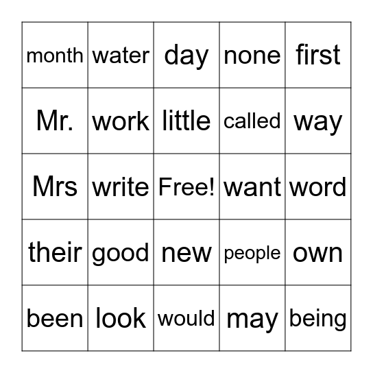 Fundations  level 1 unit 12-13 Bingo Card