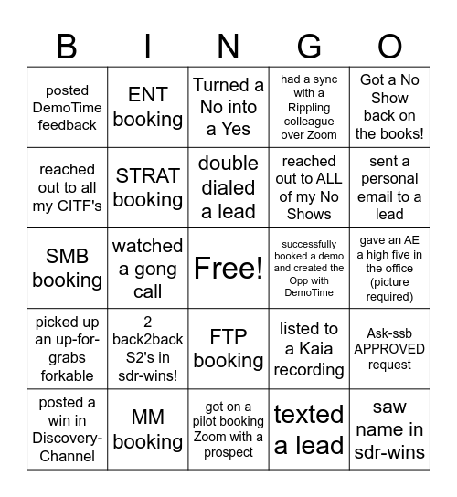 Discovery Channel Bingo! Bingo Card