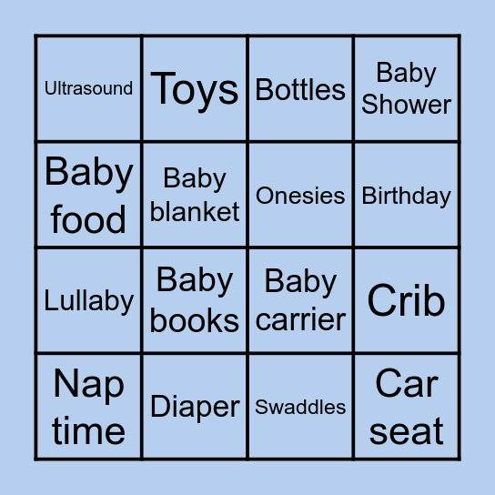 Baby Shower Bingo! Bingo Card