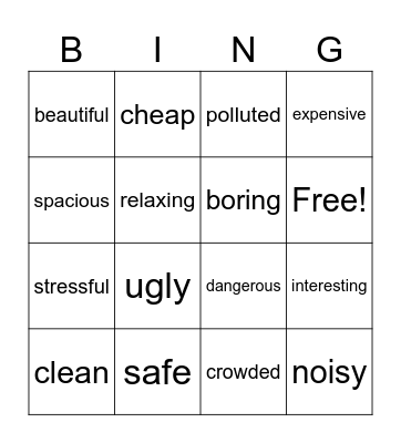 describing cities or towns ITSN 2025 Bingo Card