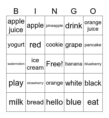 Mandarin Bingo Card
