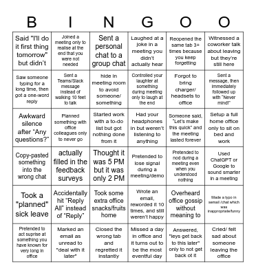 Office Bingo Card