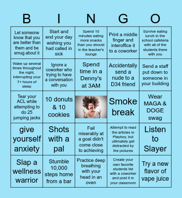 Not So Wellness Bingo Card