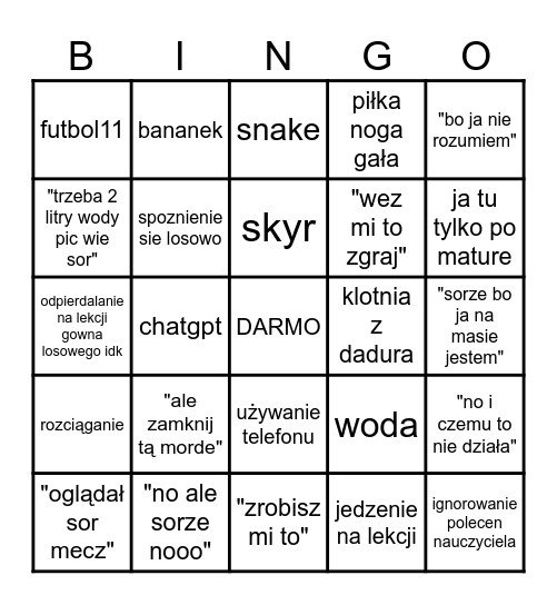 norbi Bingo Card