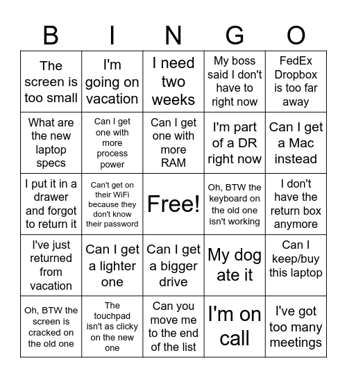 Refresh Bingo Card