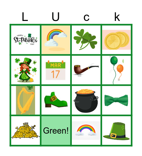 Saint Patrick's Day Bingo Card