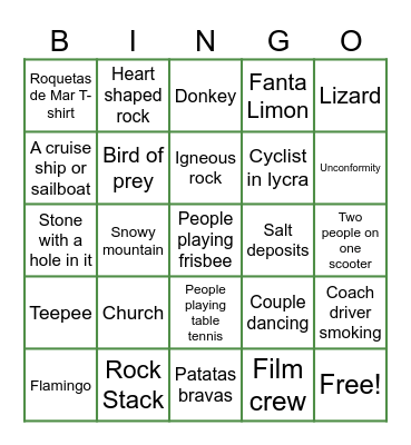 Spain 2025 Bingo Card