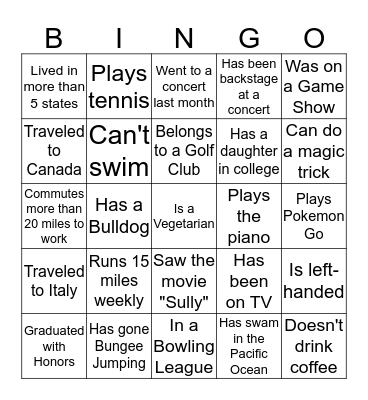 Banc of Cal Bingo Card