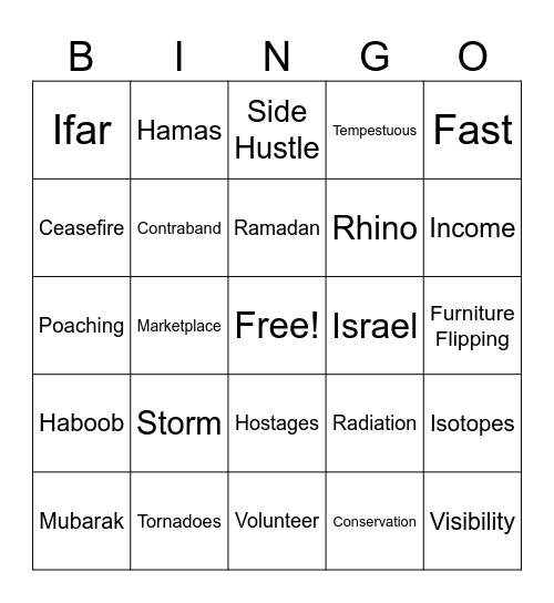 CNN 10 3/5/25 Bingo Card