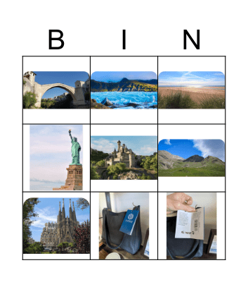 Manmade and Physical Features Bingo Card