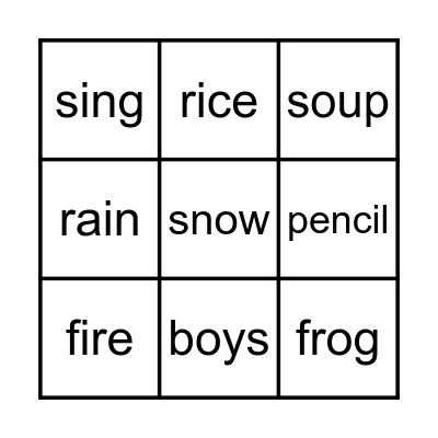 B I N G O Bingo Card