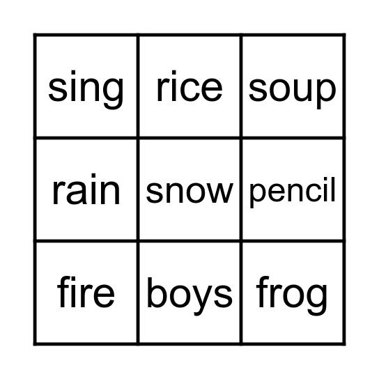 B I N G O Bingo Card