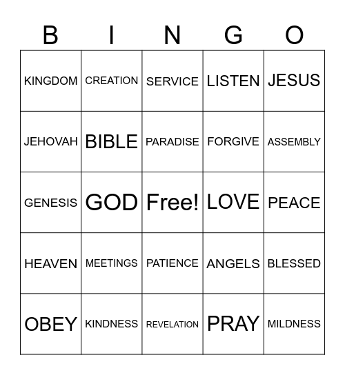 Convention Bingo Card