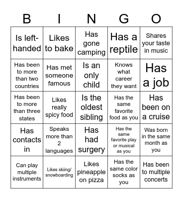 Icebreaker Bingo: Find Someone Who Bingo Card
